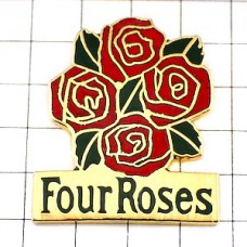 ピンバッジ・フォアローゼズ酒バーボンウイスキー薔薇バラの花フォアロゼ FOUR-ROSES BOURBON WHISKY