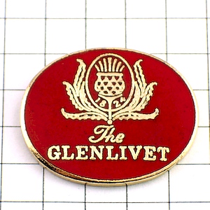 ピンバッジ・グレンリベット酒ウイスキー花アザミ薊 GLENLIVET SCOTCH WHISKY SCOTLAND