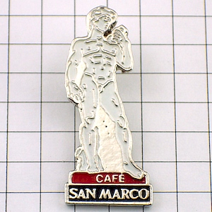 ピンバッジ・ダビデ像ミケランジェロのコーヒー珈琲  CAFE SAN-MARCO