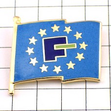 ピンバッジ・Ｆとユーロの旗の星々 EUROPE FRANCE FLAG