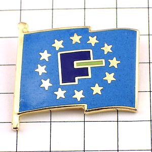 ピンバッジ・Ｆとユーロの旗の星々 EUROPE FRANCE FLAG