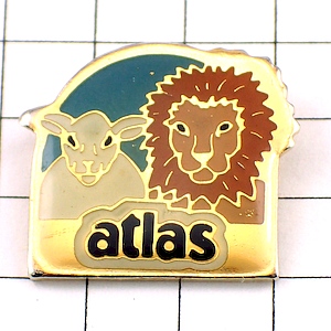 ピンバッジ・ライオンとヒツジ羊 ATLAS HENKEL GERMANY DEUTSCHLAND