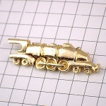 ピンバッジ・金色ゴールド蒸気機関車トレイン鉄道