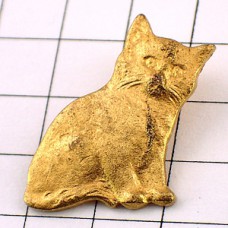 ピンバッジ・金色のネコ猫