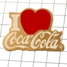 ピンバッジ・アイラブ大好きコカコーラ赤いハート型 I-LOVE-COCA-COLA