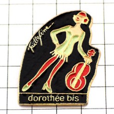 ピンバッジ・バイオリンと女の子ドロテ音楽楽器 DOROTHEE JAZZ