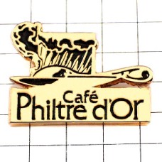 ピンバッジ・コーヒー金のフィルター珈琲 CAFE PHILTRE-DOR