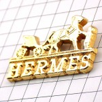 ピンバッジ・エルメス金色の馬車 HERMES FRANCE