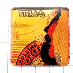 ピンバッジ・リズラ煙草巻紙レトロ広告 RIZLA ROLLING-PAPERS BELLE-EPOQUE FRANCE