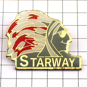 ピンバッジ・サングラスのインディアン羽飾り STARWAY