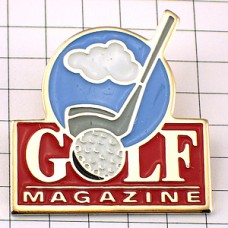 ピンバッジ・ゴルフ球とクラブ青空 GOLF-MAGAZINE