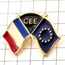 ピンバッジ・フランス国旗ユーロEU旗トリコロール FRANCE EUROPE FLAG