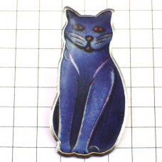 ピンバッジ・お座り青い猫 LE-CHAT-BLEU THE-BLUE-CAT