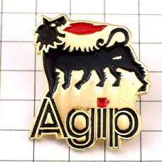 ピンバッジ・アジップ６本足の動物オイル二輪バイク AGIP ITALIA ITALY