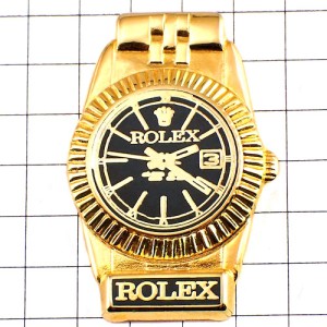 ピンバッジ・ロレックス金色の腕時計 ROLEX SWISS