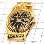 ピンバッジ・ロレックス金色の腕時計 ROLEX SWISS