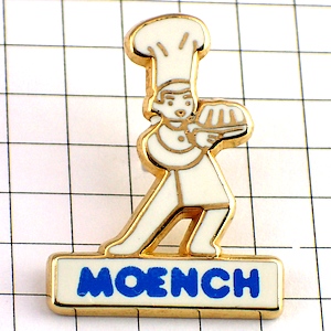 ピンバッジ・白いシェフ一人料理人 MOENCH ALSA PATISSIER FRANCE