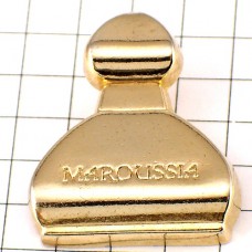 ピンバッジ・金色マルシア香水壜 MAROUSSIA SLAVA-ZAITSEV RUSSIA