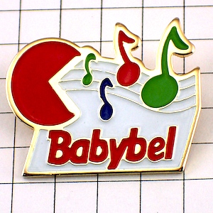 ピンバッジ・音楽ベビーベル音符チーズ食品 BABYBEL CHEESE FRANCE