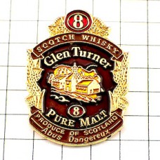 ピンバッジ・スコッチウイスキー酒グレンターナー紋章 WHISKY GLEN-TURNER SCOTLAND