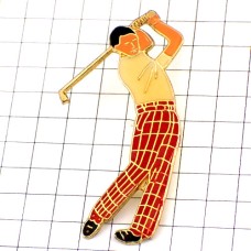 ピンバッジ・ゴルファーチェックの服 GOLF PLAYER