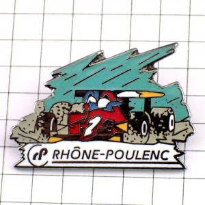 ピンバッジ・F1レースの赤い車 F1 RHONE-POULENC NB1