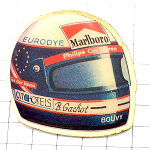 ピンバッジ・ガショーF1パイロット車レース煙草マルボロ  B-GACHOT HELMET FRANCE