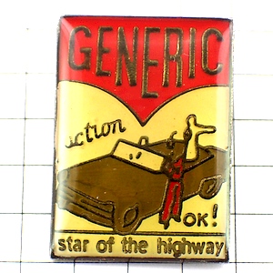 ピンバッジ・オープンカー車ハイウェイのスター映画 GENERIC ACTION STAR-OF-THE-HIGHWAY