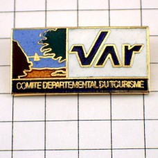 ピンバッジ・海と遠くに浮かぶ船 VAR DEPARTEMENT FRANCE