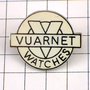 ピンバッジ・ヴュアルネ白メガネ時計 VUARNET WATCHES FRANCE