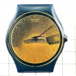 ピンバッジ・スウォッチ腕時計フォロン画 SWATCH SWISS JEAN-MICHEL-FOLON