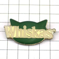 ピンバッジ・緑色の猫の形 WHISKAS FRANCE