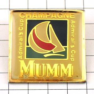 ピンバッジ・ＭＵＭＭマム酒シャンパーニュ帆船 CHAMPAGNE-MUMM REIMS FRANCE