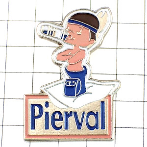 ピンバッジ・インディアンの仮装の子ども水ミネラルウォーター PIERVAL MINERAL-WATER FRANCE