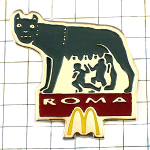 ピンバッジ・マクドナルドＭローマ帝国ロームルスとレムス狼 MC-DONALDS ROMA ITALY REMUS ROMULUS