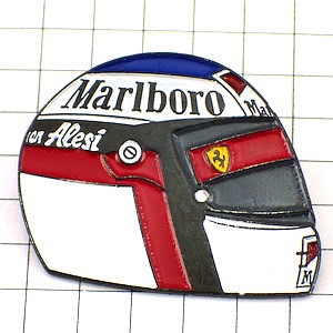 ピンバッジ・ジャンアレジF1ヘルメット車レーサー JEAN-ALESI FERRARI MARLBORO HELMET