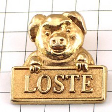 ピンバッジ・金色ゴールドのブタ豚 LOSTE