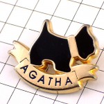 ピンバッジ・アガタの黒いテリア犬ジュエリー宝石 AGATHA