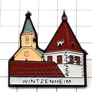 ピンバッジ・アルザス建物ヴィンツェンハイム街 WINTZENHEIM ALSACE FRANCE