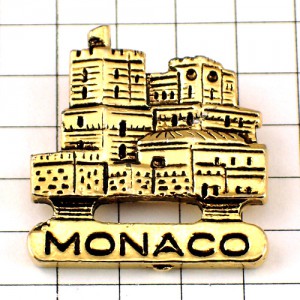 ピンバッジ・モナコ公国のお城ゴールド金色 MONACO