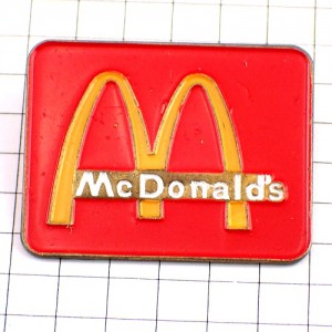 ピンバッジ・マクドナルドＭ赤い四角