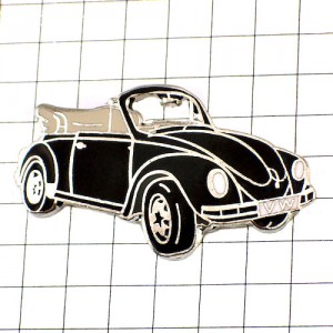 ピンバッジ・ワーゲン車ビートル黒オープンカー VW-BEETLE VW VOLKSWAGEN GERMANY