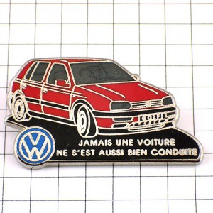 ピンバッジ・フォルクスワーゲン赤い車 VW-GOLF VW VOLKSWAGEN GERMANY