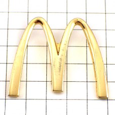 ピンバッジ・マクドナルド金色ゴールドＭ文字 MC-DONALDS