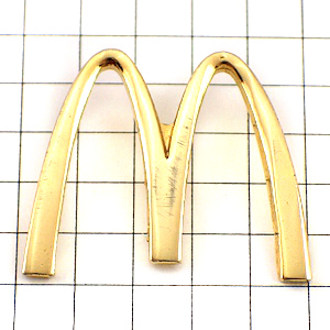 ピンバッジ・マクドナルド金色ゴールドＭ文字 MC-DONALDS