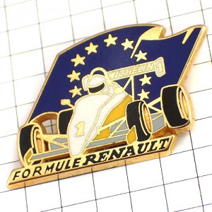 ピンバッジ・ルノーＦ１車EU欧州連合ヨーロッパ星の旗 RENAULT FRANCE