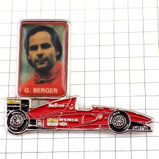 ピンバッジ・ゲルハルトベルガーF1車と写真 GERHARD-BERGER AUSTRIA FIAT AGIP ITALY 