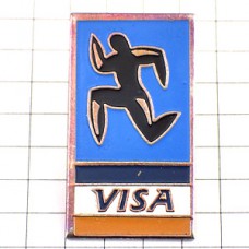 ピンバッジ・ビザ走る人クレジットカードVISA