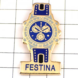 ピンバッジ・フェスティナ腕時計ベルト青 FESTINA SWISS