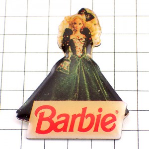 ピンバッジ・バービー人形ドレス金髪 BARBIE MATTEL